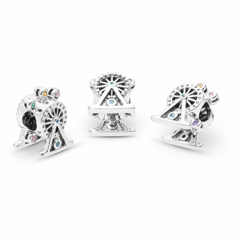 Pandora Ferris Wheel Charm Europe - Sterling Silver/Blue/Mixed Stones - 684053DAJ
